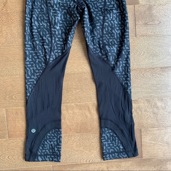 LULULEMON Run: Inspire Crop II size 2 black grey - Picture 10 of 12